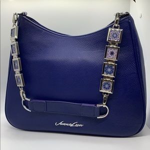 Helena Authentic Leather Locket Strap Purse / Hobo Bag